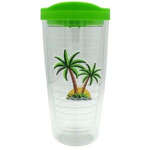 NEW MODERN EXPRESSIONS DOUBLE WALL TUMBLER PALM TREE